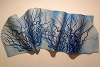 Water Walls II. Mixed media on paper (100 x 150 x 20) cm.